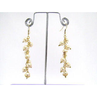                       Golden pearl Hoops Earring                                              