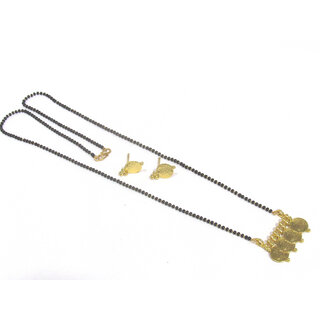                      Traditional Golden Laxmi coin Mangalsutra Set                                              