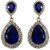 Samridhi Design Creation Alloy Gold Plating Stones Studded Blue Coloured Earrings