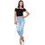 Essence Women's Slim Fit Light Blue Jeans