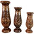 Handicraft Wooden Handmade Antique Flower Vase/Pot Set Of 3 For Home Decoration