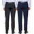 Pack Of 2 Inspire Men Black & Blue Regular Fit Formal Trouser