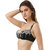 Enthralling Black With Grey Floral Printed Smooth Bra