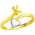 Sukai Jewels Heart Initial 'K'  Gold Plated Alloy & Brass Alpbahet Finger Ring for Women and Girls [SAFR129G]
