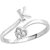 Sukai Jewels Heart Initial 'K'  Rhoidum Plated Alloy & Brass Alpbahet Finger Ring for Women and Girls [SAFR130R]