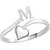Sukai Jewels Heart Initial 'M'  Rhoidum Plated Alloy & Brass Alpbahet Finger Ring for Women and Girls [SAFR133R]