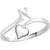 Sukai Jewels Heart Initial 'N'  Rhoidum Plated Alloy & Brass Cubic Zirconia Studded Alpbahet Finger Ring for Women and Girls [SAFR136R]