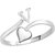 Sukai Jewels Heart Initial 'V'  Rhoidum Plated Alloy & Brass Alpbahet Finger Ring for Women and Girls [SAFR157R]