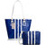 Mammon Women's PU Handbag and Sling Bag Combo ( HS-combo-3strip-blu, Multicolour)