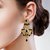 Sukai Jewels Black Pearl Peacock Inspired Gold Palted Zinc Cz American Diamond Studded Drop Earring for Women & Girls [SER181G]