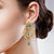 Sukai Jewels Peacock Inspired Gold Plated Zinc Cz American Diamond Studded Drop Earring for Women & Girls [SER157G]