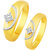 Sukai Jewels Glittering Solitaire Gold Plated Alloy Cz American Diamond Studded Couple Ring for Women & Men [SCPFR114G]