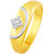 Sukai Jewels Glittering Solitaire Gold Plated Alloy Cz American Diamond Studded Couple Ring for Women & Men [SCPFR114G]