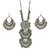 Sparkle Oxidized Silver Boho Necklace Set with earring For Girls/Women