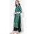 Varkha Fashion Green Block Print Stitched Kurti For Women