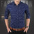Tom T Men's Navy Blue Dotted Shirt