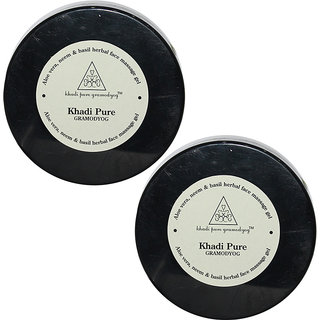 Khadi Pure Herbal Aloevera, Neem  Basil Facial Massage Gel - 100g (Set of 2)