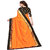 Indian Beauty Women's Orange Color Sana Silk With Tessal Plain Saree With Embellished Blouse Piece