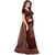 Indian Beauty Women's Brown Cotton Plain Saree With Blouse Piece (BrownFree Size)