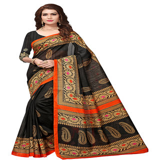 Linaro Lifestyles Women's Bhagalpuri Cotton Silk Saree With Blouce Piece