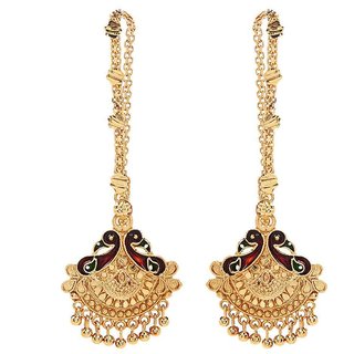 Goldnera Ethnic Wedding South Indian Style Hanging Earrings Goldnera Ethnic Wedding South Indian Style Hanging Earrings