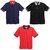 Rico Sordi Men's polo cordinate set of 3 tshirt combo(black blue red)