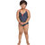 Fascinating Beach Babe Bingo Classic Blue with White Polka Dotted One Piece Swim-Suit