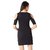 Miss Chase Women's Black Round Neck Pearl Half Sleeves Mini Bodycon Cold Shoulder Dress