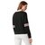 Miss Chase Women's Black Round Neck Full Sleeve Cotton Solid Multicolored Rib Detailing Paneled Boxy Sweatshirt