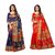Fabwomen Multicolor Bhagalpuri Silk Floral Saree With Blouse Pack Of 2
