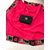 pink designer marble chiffon saree with black blouse piece pink1