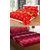 z decor polycotton double bed sheet, set of 2 with 4 pillow cover (maroon lahar,pnk.pooda)