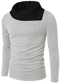 Pause Plain Grey Cotton Blend Casual Men's T-Shirt