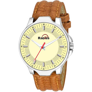 Radius Brown Strap Round Dial Formal Wrist Watch For Mens and Boy RQ-88