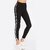 Code Yellow Women's Curved Hem Side White Stripe Black Casual Leggings Gym Yoga Sports Wear