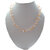 White Crystal chip and Orange fresh water Pearl necklace in 18 inches with Metal clasp