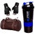 SNIPPER Combo Of Leatherite Brown Gym Bag , Black Gloves and Purple Spider Shaker Gym  Fitness Kit ()