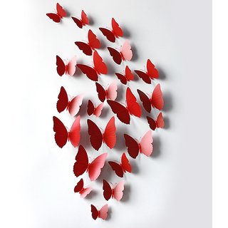 Hd-011 Red Butterfly Wall Sticker Jaamso Royals