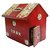 Desi Karigar Wooden Hut Shape Piggy Bank - Red