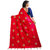 SR Sales Paper Silk Color Red Embroidered Saree with blouse piece