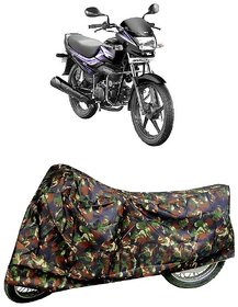 De AutoCare Premium Quality Army/ Junglee Matty Two Wheeler Bike Body Cover for Hero Super Splendor