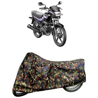 De AutoCare Premium Quality Army/ Junglee Matty Two Wheeler Bike Body Cover for Hero Super Splendor