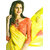 Sanksar Shaily Yellow Georgette Saree Casual/Party/Formal/Wedding For Women