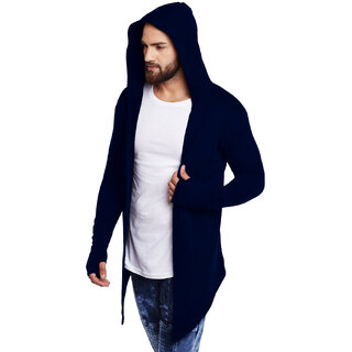 Pause Navy Hooded Cardigan T-Shirt For Men