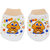 Neska Moda Baby Orange Mittens Booties with Cap Set 3 Pcs Combo 0 To 6 Months