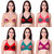 Hothy Women's Multicolor Plain Non- Padded Non-Padded Bra (Pack of 6)