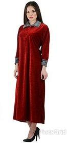 Raabta Fashion Maroon Velvet Goun