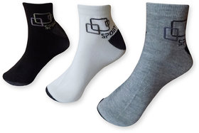 Pair of 3 Men Cotton Ankle Socks, Fit , Comfort, Cotton Socks