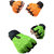 SNIPPER Combo of Heavy Leather Netted Gloves With Wrist Support(Pack of 2 Pair Gloves) Gym  Fitness Gloves (Free Size, Orange, Green) ()