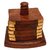Desi Karigar Brown Beautiful Wooden Tea Coaster Handmade Retro Wood Coaster Set With 6 Square Table Coaster Set Of 6